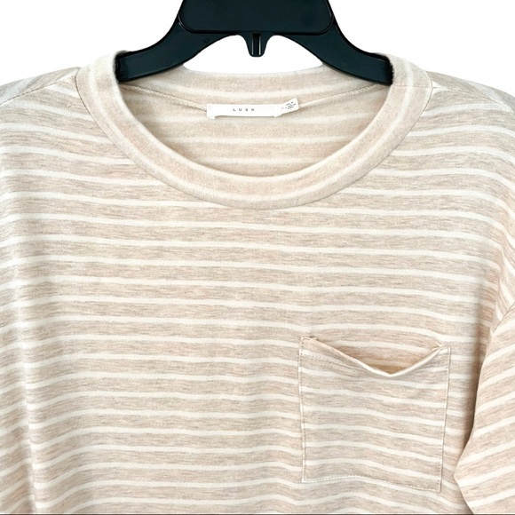 LUSH Long Sleeve Cozy Striped Sweatshirt - Small - Picture 4 of 4